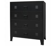 vidaXL Cassettiera in Metallo in Stile Industriale 78x40x93 cm Nera