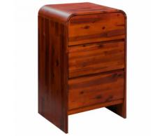vidaXL Cassettiera in Legno Massello di Acacia 45x37x75 cm