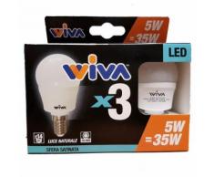 Generic 3 LAMPADE LED A GOCCIA 5W E27 4000K BIANCO NATURALE