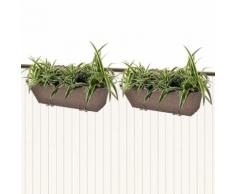 vidaXL Fioriera Trapezoidale in Rattan 2 pz 50 cm per Balcone Marrone
