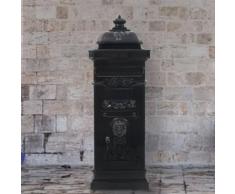 vidaXL Cassetta della Posta in Alluminio Inossidabile Vintage Nera