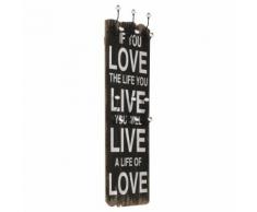 vidaXL Appendiabiti da Parete con 6 Ganci LOVE LIVE 120x40 cm