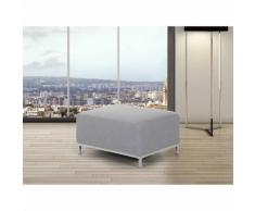 Beliani Pouf poggiapiedi ottomano in tessuto grigio chiaro OSLO