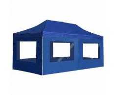 vidaXL Gazebo Professionale Pieghevole Alluminio con Pareti 6x3 m Blu