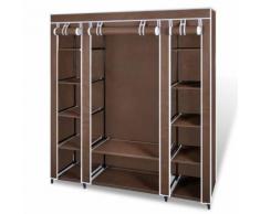 vidaXL Armadio in Tessuto con Scomparti e Aste 45x150x176 cm Marrone