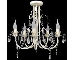 vidaXL Lampada da Soffitto Lampadario in Cristallo con 5 Portalampade