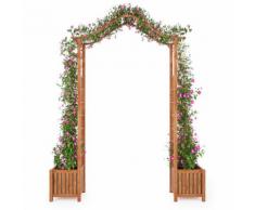 vidaXL Arco da Giardino con Fioriera Massello di Acacia 180x40x218cm