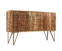 vidaXL Credenza in Massello di Acacia Motivo a Frattali 120x30x75 cm