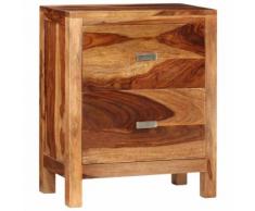 vidaXL Comodino con 2 Cassetti in Legno Massello di Sheesham