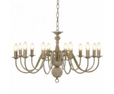 vidaXL Candelabro Stile Anticato Bianco 12 Lampadine E14