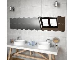 vidaXL Specchi da Parete 4 pz 110x23 cm a Onda in Vetro