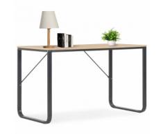 vidaXL Scrivania per Computer Nero e Rovere 120x60x73 cm