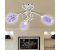 vidaXL Lampada da Soffitto Paralumi in Cristallo Acrilico Viola 3 G9