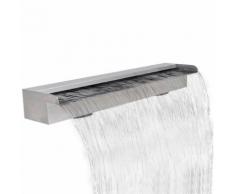 vidaXL Fontana a cascata da giardino rettangolare acciaio inossidabile 90 cm