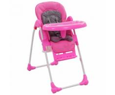 vidaXL Seggiolone Pappa per Bambini Rosa e Grigio
