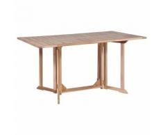 vidaXL Tavolo Pieghevole Farfalla in Massello di Teak 150x90x75 cm