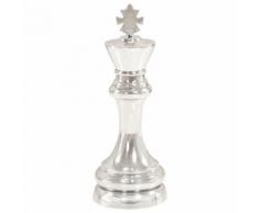 vidaXL Scultura Re Scacchi in Alluminio Massiccio 46 cm Argento