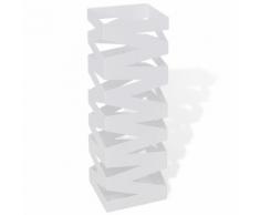 vidaXL Portaombrelli Bastoni Passeggio Quadrato Acciaio 48,5 cm Bianco