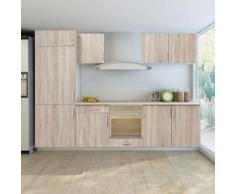 vidaXL Armadi per la Cucina Set 7 pz con Unità per Frigo Quercia