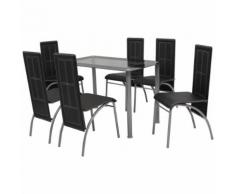 vidaXL Set Sala Da Pranzo 7 Pezzi Nero