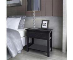 vidaXL Comodino in Legno Nero