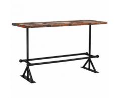 vidaXL Tavolino da Bar Massello di Recupero Multicolore 180x70x107 cm