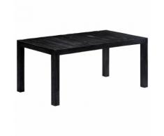 vidaXL Tavolo da Pranzo Nero 180x90x76 cm in Legno Massello di Mango