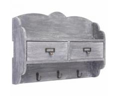 vidaXL Appendiabiti a Muro Grigio 50x10x34 cm in Legno