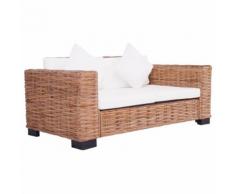 vidaXL Divano da Giardino a 2 Posti in Rattan Naturale