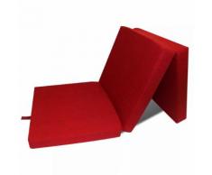 vidaXL Materasso di Schiuma Pieghevole 190 x 70 x 9 cm Rosso