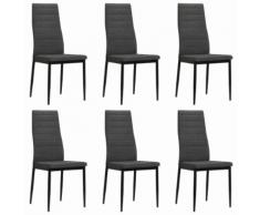 vidaXL Sedie Sala da Pranzo 6 pz in Stoffa Grigio Scuro