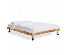 vidaXL Struttura Letto in Legno Grezzo di Mango 180x200 cm
