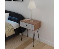 vidaXL Comodino con 1 Cassetto Rettangolare Marrone