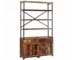 vidaXL Credenza con Ripiani in Legno Massello di Recupero 120x35x200cm
