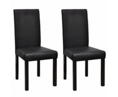 vidaXL Sedie da Pranzo 2 pz Nere in Similpelle