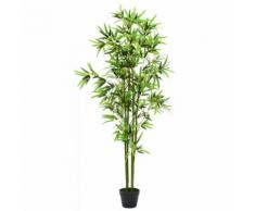 vidaXL Pianta di Bambù Artificiale con Vaso 175 cm Verde