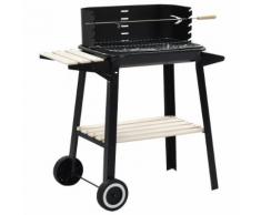 vidaXL Barbecue Mobile a Carbonella con Ruote