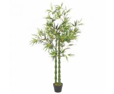 vidaXL Pianta di Bambù Artificiale con Vaso Verde 160 cm