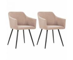 vidaXL Sedia per Sala da Pranzo 2 pz in Tessuto Grigio Talpa