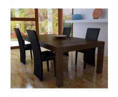 vidaXL Set Sedie Sala da Pranzo 4 pz Nere