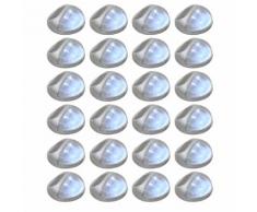 vidaXL Lampade Solari da Parete da Esterni a LED 24 pz Rotonde Argento
