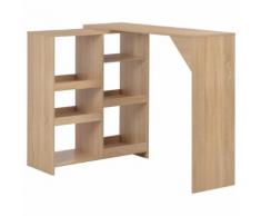 vidaXL Tavolo da Bar con Scaffale Mobile Rovere 138x40x120 cm