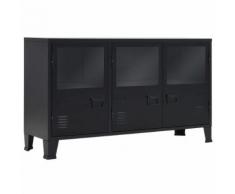 vidaXL Credenza in Metallo in Stile Industriale 130x35x70 cm Nera