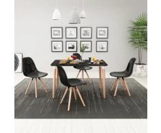 vidaXL 5 Pz Set Tavolo e Sedie Sala da Pranzo Nero