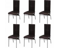 vidaXL Sedie per Sala da Pranzo 6 pz Marroni