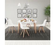 vidaXL 5 Pz Set Tavolo e Sedie Sala da Pranzo Bianco