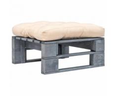 vidaXL Divano da Giardino su Pallet e Cuscino Sabbia Legno FSC Grigio