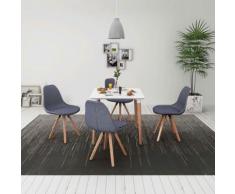 vidaXL 5 Pz Set Tavolo e Sedie Sala da Pranzo Bianco e Grigio Chiaro