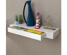 vidaXL Mensola per Pareti con Cassetto Bianco MDF per Libri/DVD