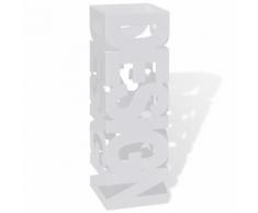 vidaXL Portaombrelli Bastoni Passeggio Quadrato Acciaio 48,5 cm Bianco